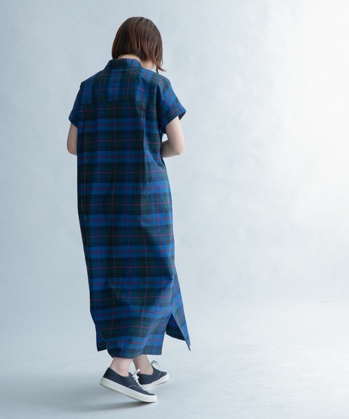 FORK&SPOON(フォークアンドスプーン)の「FORK&SPOON カラーチェックショートスリーブワンピース(ワンピース・レディース・ブラウン系その他/ブルー系その他・1)」の16枚目の写真