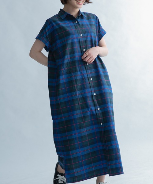 FORK&SPOON(フォークアンドスプーン)の「FORK&SPOON カラーチェックショートスリーブワンピース(ワンピース・レディース・ブラウン系その他/ブルー系その他・1)」の19枚目の写真