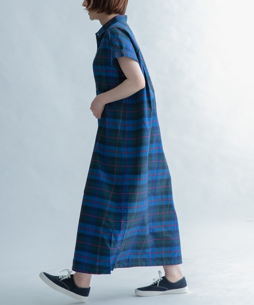FORK&SPOON(フォークアンドスプーン)の「FORK&SPOON カラーチェックショートスリーブワンピース(ワンピース・レディース・ブラウン系その他/ブルー系その他・1)」の20枚目の写真