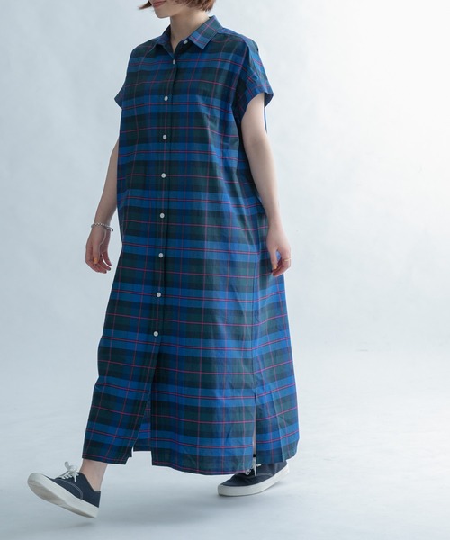 FORK&SPOON(フォークアンドスプーン)の「FORK&SPOON カラーチェックショートスリーブワンピース(ワンピース・レディース・ブラウン系その他/ブルー系その他・1)」の22枚目の写真