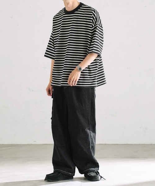 epnok（エプノック）の「ミリタリールーズカーゴデニム（カーゴパンツ・メンズ・ブラック/グレー/インディゴブルー・SMALL/MEDIUM/LARGE）」の6枚目の写真