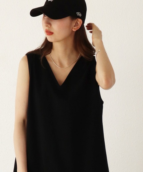 Shelly island(シェリーアイランド)の「コットンエンボスVネックロングワンピース(ワンピース・レディース・ブラック/オレンジ/グリーン・M)」の22枚目の写真