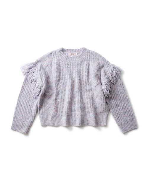 roial(ロイアル)の「CREW/ROIAL(ロイアル)フリンジニット(ニット/セーター・レディース・カーキ/オレンジ/ブルー/アイボリー・SMALL/MEDIUM)」の3枚目の写真