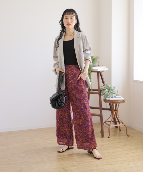 センソユニコ 芽風 チェック柄 サルエルパンツ ペチパンツ付き 定価4万 センソユニコ 芽風 チェック柄 サルエルパンツ ペチパンツ付き