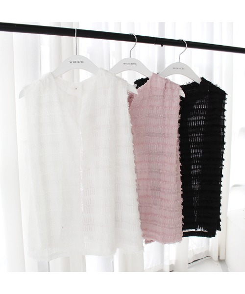 MODE ROBE（モードローブ）の「シアージャガードバックスリットトップス（Tシャツ/カットソー・レディース・ホワイト/ブラック/ピンク・FREE）」の16枚目の写真