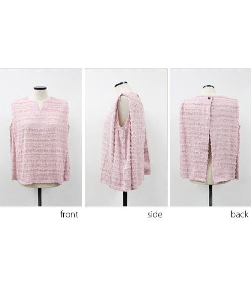 MODE ROBE（モードローブ）の「シアージャガードバックスリットトップス（Tシャツ/カットソー・レディース・ホワイト/ブラック/ピンク・FREE）」の7枚目の写真