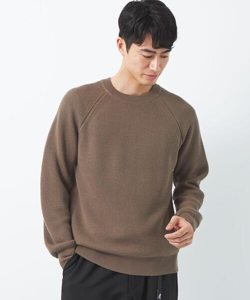 green label relaxing（グリーンレーベルリラクシング）の「カタアゼ ラグラン クルーネック ニット -手洗い可-（ニット/セーター・メンズ・ライトグレー/ダークグリーン/ダークブラウン/ネイビー/モカ・S/M/L/XL）」の18枚目の写真