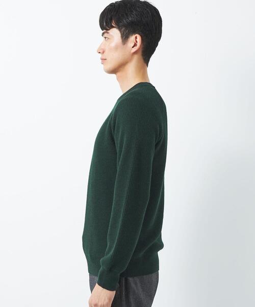 green label relaxing（グリーンレーベルリラクシング）の「カタアゼ ラグラン クルーネック ニット -手洗い可-（ニット/セーター・メンズ・ライトグレー/ダークグリーン/ダークブラウン/ネイビー/モカ・S/M/L/XL）」の11枚目の写真