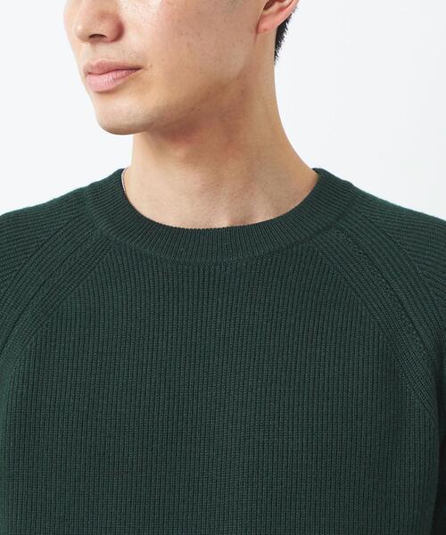 green label relaxing（グリーンレーベルリラクシング）の「カタアゼ ラグラン クルーネック ニット -手洗い可-（ニット/セーター・メンズ・ライトグレー/ダークグリーン/ダークブラウン/ネイビー/モカ・S/M/L/XL）」の15枚目の写真