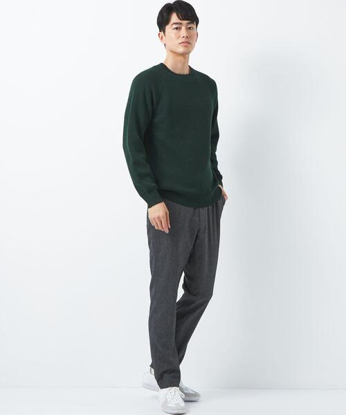 green label relaxing（グリーンレーベルリラクシング）の「カタアゼ ラグラン クルーネック ニット -手洗い可-（ニット/セーター・メンズ・ライトグレー/ダークグリーン/ダークブラウン/ネイビー/モカ・S/M/L/XL）」の7枚目の写真