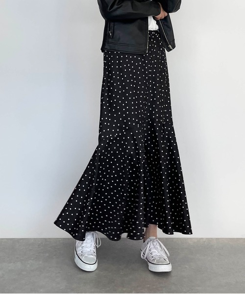 DIARIUM(ディアリウム)の「【日本製】ドットマーメイドスカート(スカート・レディース・ブラック/モカ・M)」の1枚目の写真