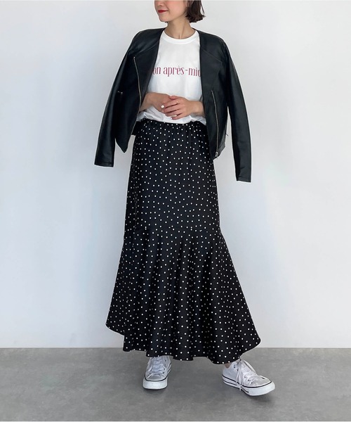 DIARIUM(ディアリウム)の「【日本製】ドットマーメイドスカート(スカート・レディース・ブラック/モカ・M)」の7枚目の写真
