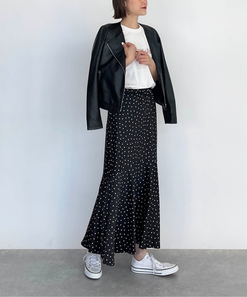 DIARIUM(ディアリウム)の「【日本製】ドットマーメイドスカート(スカート・レディース・ブラック/モカ・M)」の12枚目の写真