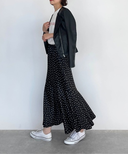 DIARIUM(ディアリウム)の「【日本製】ドットマーメイドスカート(スカート・レディース・ブラック/モカ・M)」の15枚目の写真