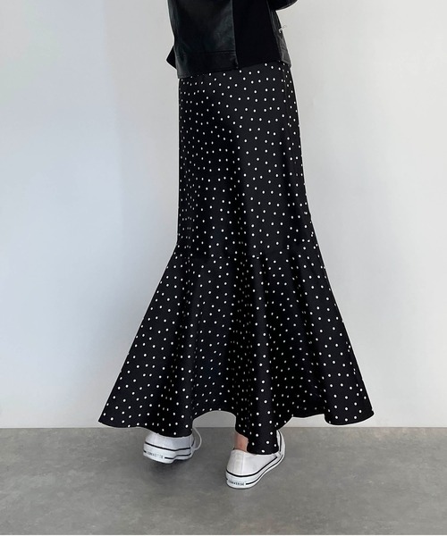 DIARIUM(ディアリウム)の「【日本製】ドットマーメイドスカート(スカート・レディース・ブラック/モカ・M)」の11枚目の写真