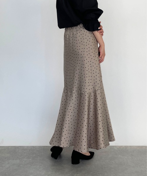 DIARIUM(ディアリウム)の「【日本製】ドットマーメイドスカート(スカート・レディース・ブラック/モカ・M)」の16枚目の写真