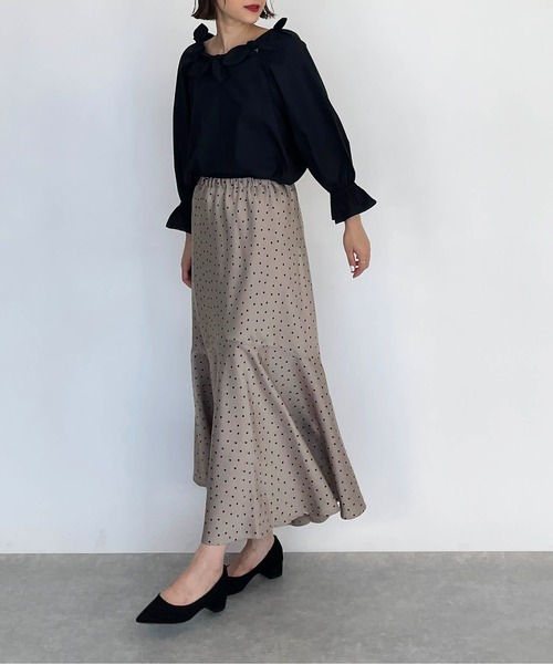 DIARIUM(ディアリウム)の「【日本製】ドットマーメイドスカート(スカート・レディース・ブラック/モカ・M)」の13枚目の写真