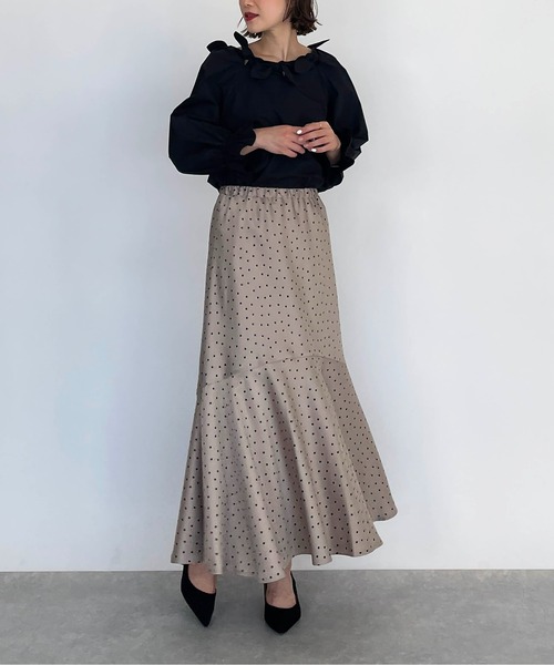 DIARIUM(ディアリウム)の「【日本製】ドットマーメイドスカート(スカート・レディース・ブラック/モカ・M)」の21枚目の写真