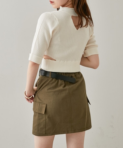 セール】ボトルネックウエストスリットデザインニット（ニット