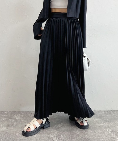 PAGEBOY（ページボーイ）の「CORE / メランジプリーツスカート（スカート・レディース・ブラック/グレー・FREE）」の5枚目の写真