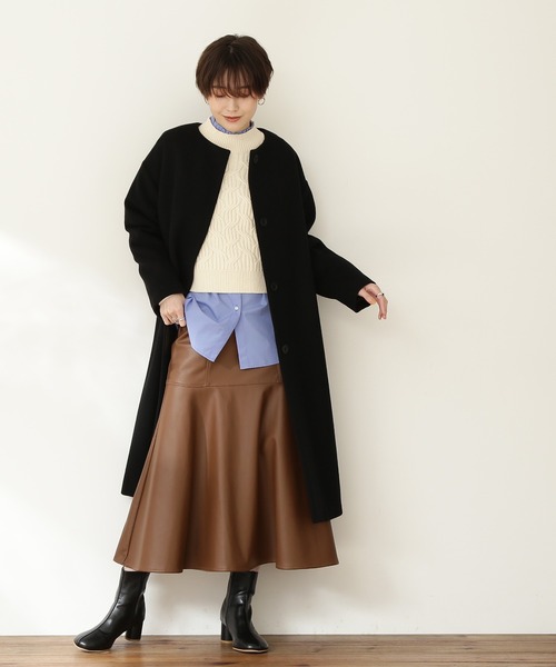 N.（N. Natural Beauty Basic）（エヌエヌナチュラルビューティーベーシック）の「【S Size Line】◆フェイクレザーマーメイドスカート（スカート・レディース・ブラック/ブラウン・SMALL/MEDIUM）」の12枚目の写真