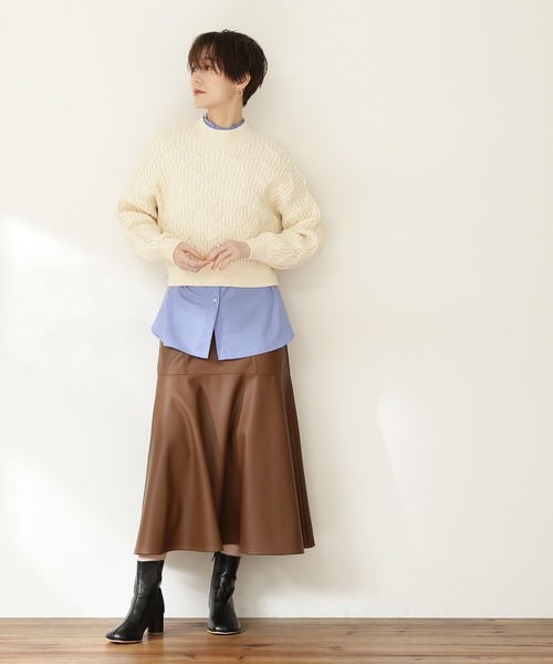 N.（N. Natural Beauty Basic）（エヌエヌナチュラルビューティーベーシック）の「【S Size Line】◆フェイクレザーマーメイドスカート（スカート・レディース・ブラック/ブラウン・SMALL/MEDIUM）」の8枚目の写真