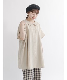 Samansa Mos2 | コットンリネンシャツ襟チュニック(シャツ/ブラウス)