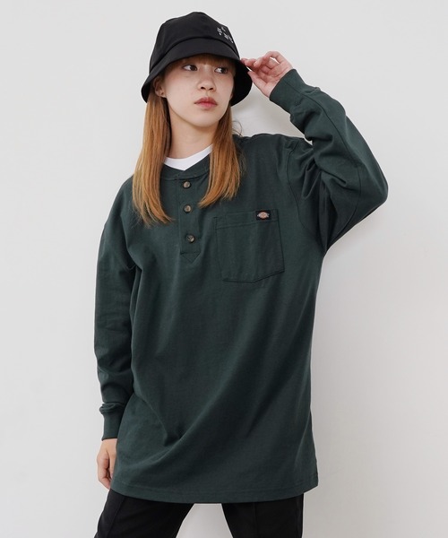 Dickies(ディッキーズ)の「Dickies / ディッキーズ Heavyweight Henley Shirt ヘンリーネック ロンT(Tシャツ/カットソー・メンズ・ネイビー/グリーン/ブラウン/ホワイト/ブラック・MEDIUM/LARGE/X-LARGE)」の8枚目の写真
