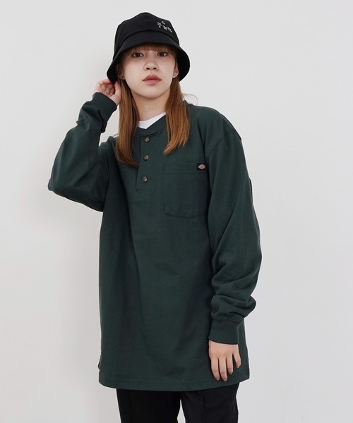 Dickies(ディッキーズ)の「Dickies / ディッキーズ Heavyweight Henley Shirt ヘンリーネック ロンT(Tシャツ/カットソー・メンズ・ネイビー/グリーン/ブラウン/ホワイト/ブラック・MEDIUM/LARGE/X-LARGE)」の9枚目の写真