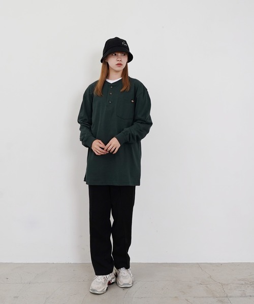 Dickies(ディッキーズ)の「Dickies / ディッキーズ Heavyweight Henley Shirt ヘンリーネック ロンT(Tシャツ/カットソー・メンズ・ネイビー/グリーン/ブラウン/ホワイト/ブラック・MEDIUM/LARGE/X-LARGE)」の10枚目の写真