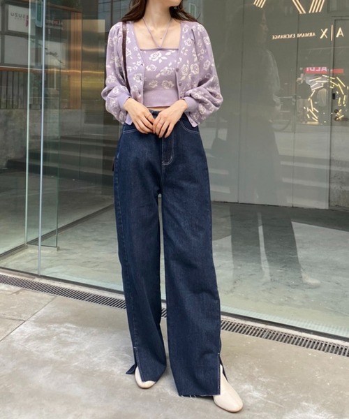 one after another NICE CLAUP(ワンアフターアナザーナイスクラップ)の「【ウエストサイズ調整可能】ワイドデニム(デニムパンツ・レディース・ブラウン/ブルー/インディゴブルー・SMALL/MEDIUM)」の16枚目の写真