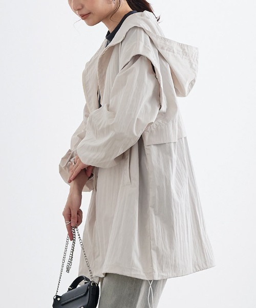 KOBE LETTUCE（コウベレタス）の「2wayロングジレブルゾン（ブルゾン・レディース・ホワイト系/カーキ/ブラック・FREE）」の2枚目の写真