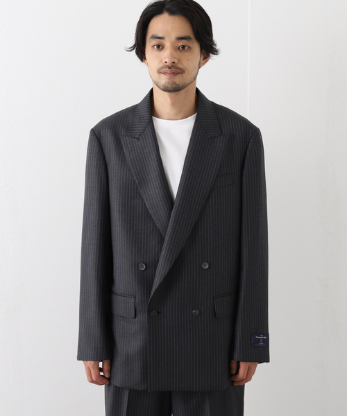 EDIFICE LA BOUCLE ストライプ Zegna ピークド ダブル EDIFICE LA BOUCLE（エディフィスラブークル）の「【LA BOUCLE