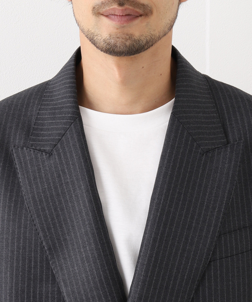 EDIFICE LA BOUCLE ストライプ Zegna ピークド ダブル EDIFICE LA BOUCLE（エディフィスラブークル）の「【LA BOUCLE
