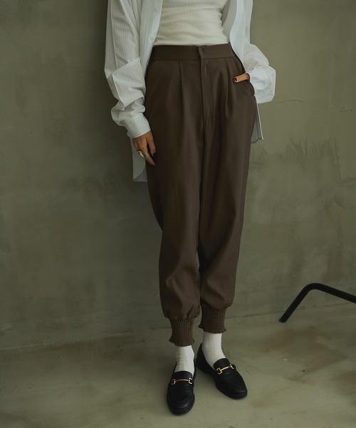 HANNE（アン）の「ウエストタックジョグパンツ（その他パンツ・レディース・ブラック/ブラウン・フリー）」の6枚目の写真