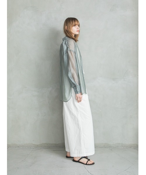 enchainement（アンシェヌマン）の「Basic Sheer Shirts（シャツ/ブラウス・レディース・ベージュ/グレー/ボルドー・フリー）」の10枚目の写真