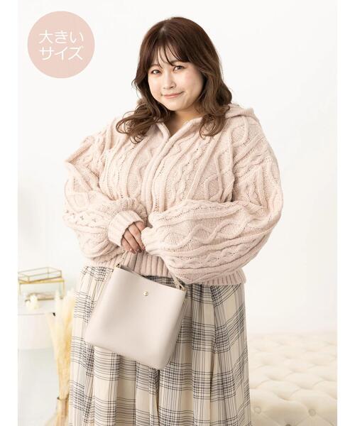 SLURR（スラ―）の「[大きいサイズ]フードケーブルZIPブルゾン（ブルゾン・レディース・ベージュ/アイボリー/モカ・L）」の20枚目の写真