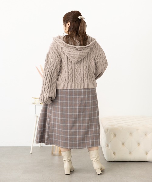 SLURR（スラ―）の「[大きいサイズ]フードケーブルZIPブルゾン（ブルゾン・レディース・ベージュ/アイボリー/モカ・L）」の17枚目の写真