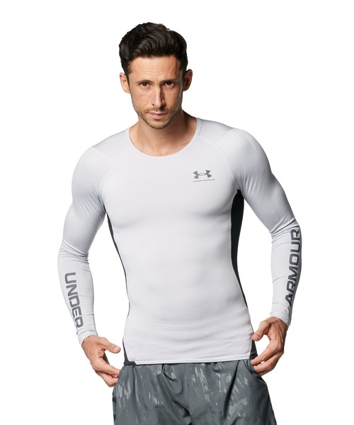 UNDER ARMOUR(アンダーアーマー)の「UAコールドギアアーマー クルー ノベルティ シャツ(トレーニング/メンズ)(Tシャツ/カットソー・メンズ・グレー/ブラック/ダークグリーン/ネイビー・M/XXL/L/3XL/XL/S)」の2枚目の写真