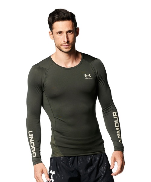 UNDER ARMOUR(アンダーアーマー)の「UAコールドギアアーマー クルー ノベルティ シャツ(トレーニング/メンズ)(Tシャツ/カットソー・メンズ・グレー/ブラック/ダークグリーン/ネイビー・M/XXL/L/3XL/XL/S)」の3枚目の写真