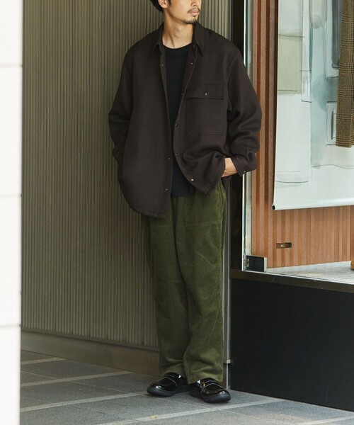 FREAK'S STORE(フリークスストア)の「FREAK'S STORE/フリークスストア ウーリーシャツコーチJKT/ポリエステルウール/コーチジャケット(シャツ/ブラウス・メンズ・ブラック/ダークグレー/ベージュ/ブラウン・LARGE/SMALL/MEDIUM)」の16枚目の写真