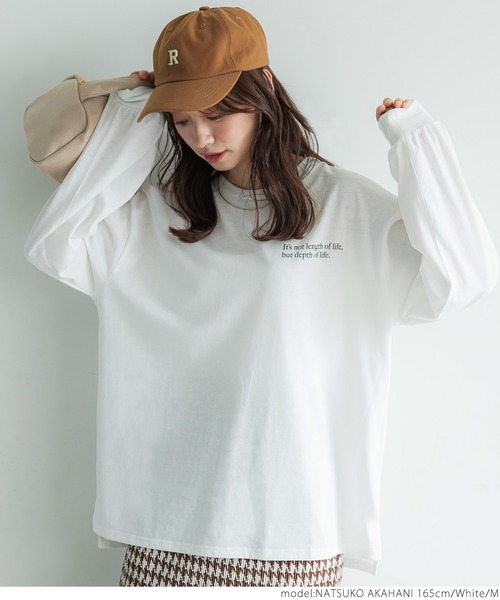 coca(coca)(コカ)の「ルーズシルエットアソートプリントTee(Tシャツ/カットソー・レディース・ホワイト/ブラック/ベージュ/グレー・M/L)」の6枚目の写真