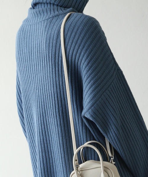 Chillfar（チルファー）の「７Gタートルロングニットプルオーバー（ニット/セーター・レディース・黄緑系/グレイッシュベージュ/ブラック/ブルー・FREE）」の10枚目の写真