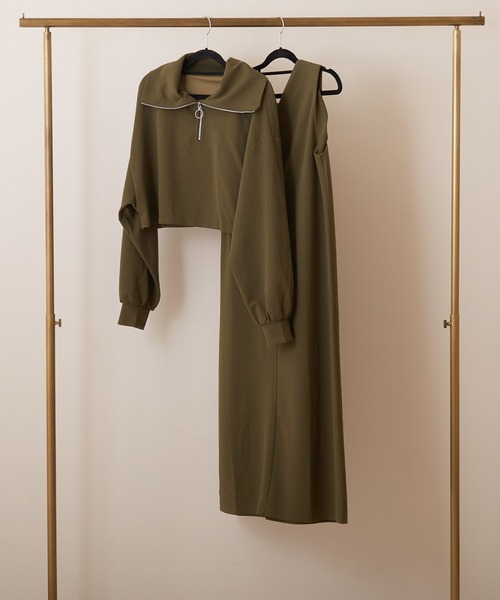 PAPAVER(パパヴェル)の「【papaver】ジョーゼットポンチセットアップ(セットアップ・レディース・カーキ/ブラック/キャメル・MEDIUM)」の4枚目の写真