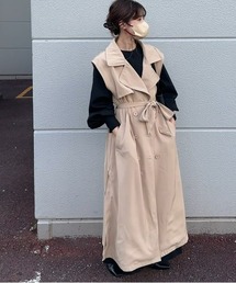 ECRIRE | 【yun_wearコラボ】2WAYロングトレンチコート(トレンチコート)