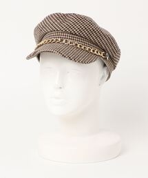 clear | チェーン付き千鳥柄キャスケット ≪2022AW新作≫(キャスケット)