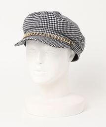 clear | チェーン付き千鳥柄キャスケット ≪2022AW新作≫(キャスケット)