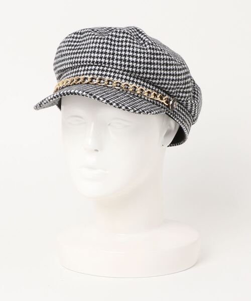 clear（クリア）の「チェーン付き千鳥柄キャスケット/帽子（キャスケット・レディース・ブラック/ブラウン・F）」の13枚目の写真