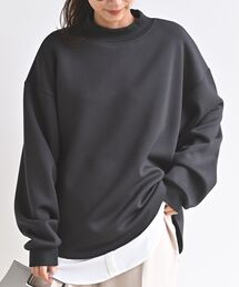 モックネックラウンドプルオーバー