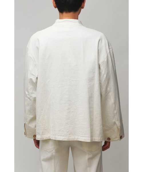 Badhiya(バディ―ヤ)の「China jacket - twill(シャツ/ブラウス・メンズ・キナリ/ミント・2/1)」の5枚目の写真